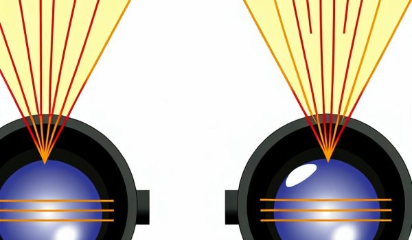 The difference between convex and concave lenses.